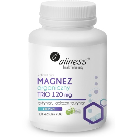 Magnez organiczny TRIO 120 mg z B6 (P-5-P) x 100 kaps.