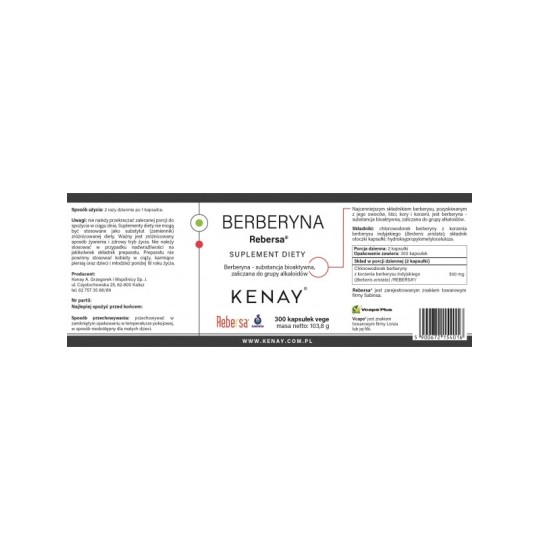 Berberyna REBERSA® (300 kapsułek) - suplement diety