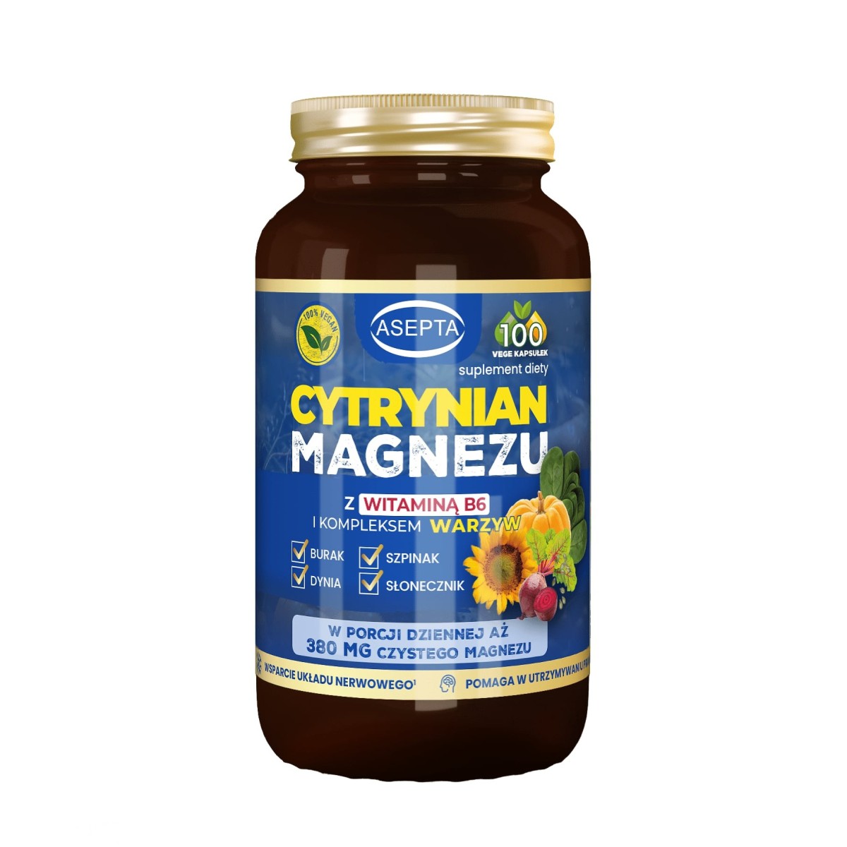 Cytrynian Magnezu – Wysoka przyswajalność (100 kaps)