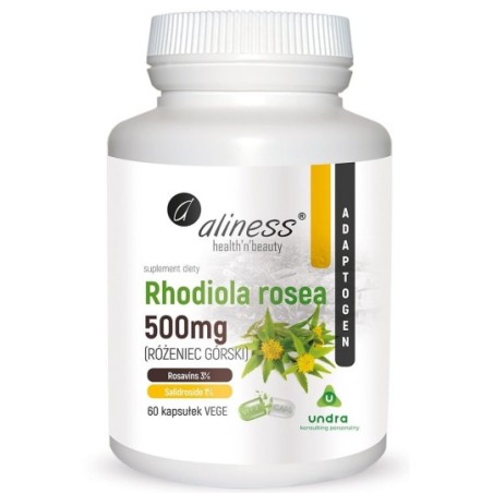 Aliness Rhodiola rosea (różeniec górski) 500mg x 60 Vege caps