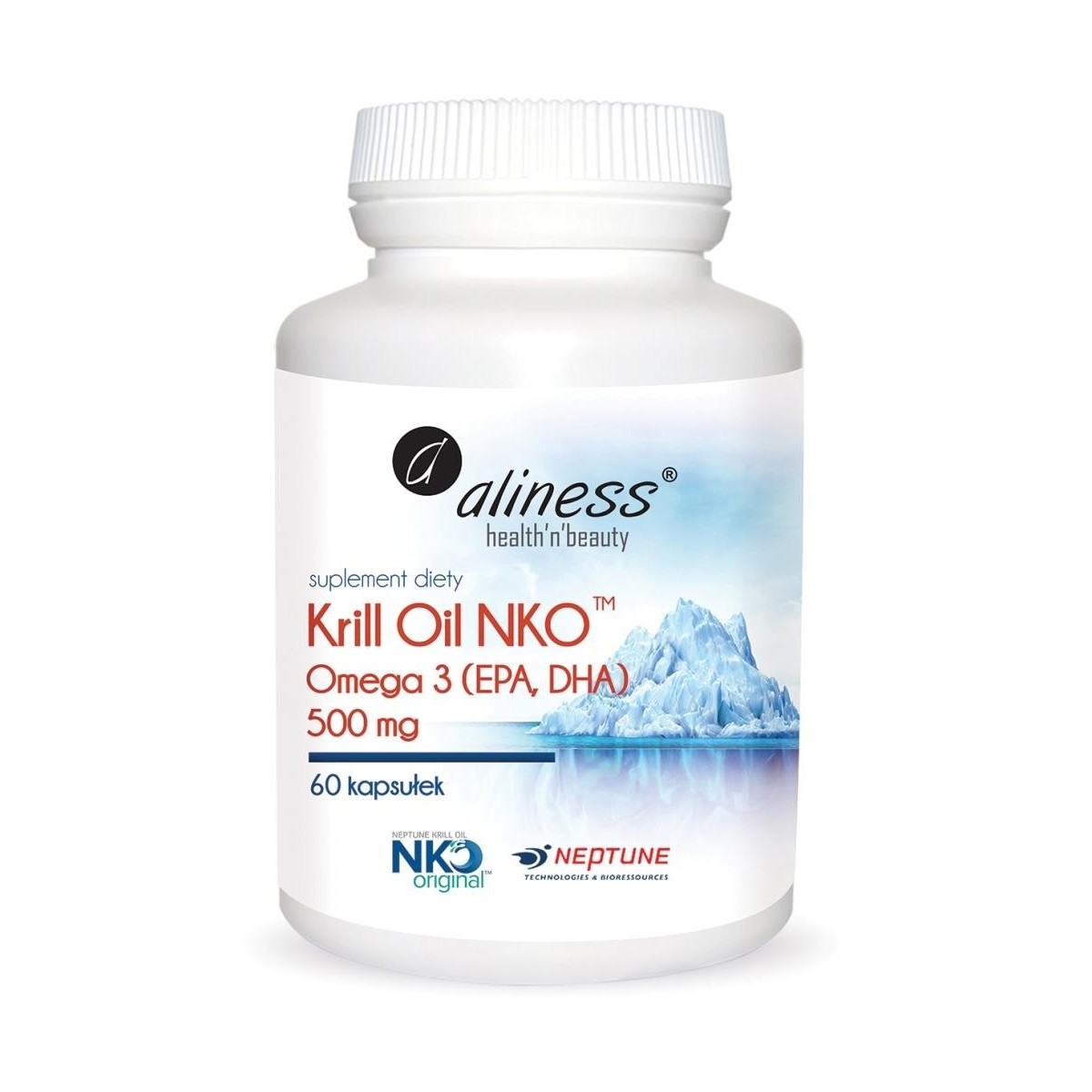 Aliness Krill Oil NKO Omega 3 z Astaksantyną, 500 mg x 60 caps
