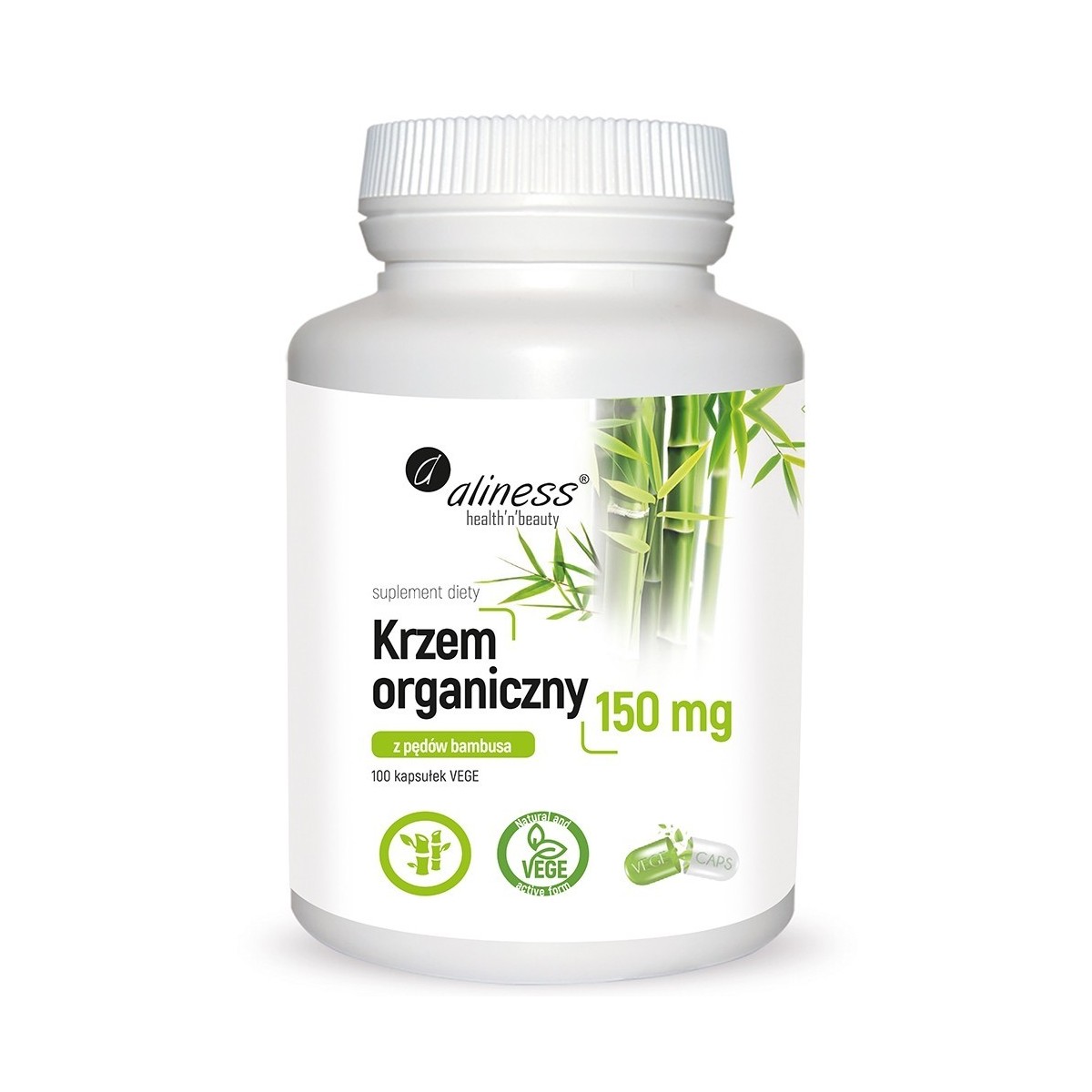 Aliness Krzem organiczny z pędów bambusa 150 mg x 100 VEGE ...